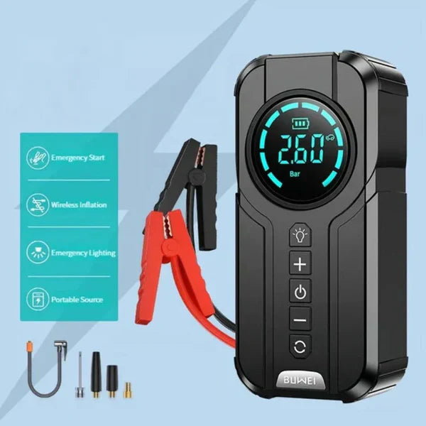 Zia Essentials™Jump Starter With Air Pump هيكساليفينغ™ جهاز تشغيل البطارية مع منفاخ هواء - Zia Essentials